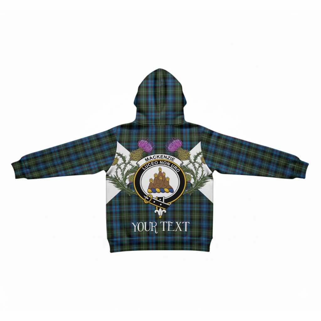 Mackenzie (Mckenzie) Tartan Family Crest Kid Hoodie Scottish Burns Night Thistle Floral