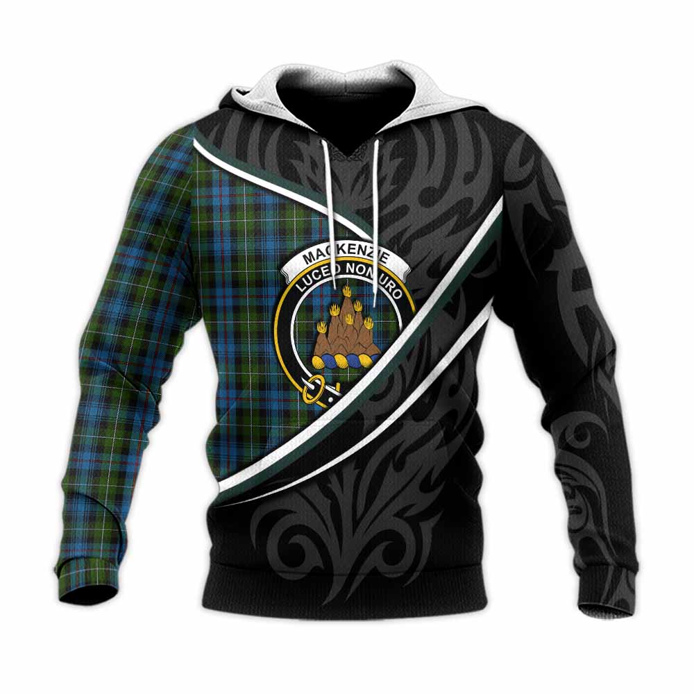 Mackenzie (Mckenzie) Tartan Family Crest Knitted Hoodie Celtic Scottish Thistle Floral - Tartan Vibes Clothing