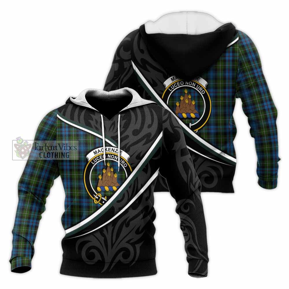Mackenzie (Mckenzie) Tartan Family Crest Knitted Hoodie Celtic Scottish Thistle Floral - Tartan Vibes Clothing