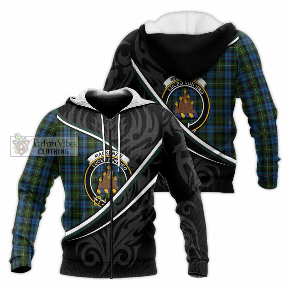 Mackenzie (Mckenzie) Tartan Family Crest Knitted Hoodie Celtic Scottish Thistle Floral - Tartan Vibes Clothing