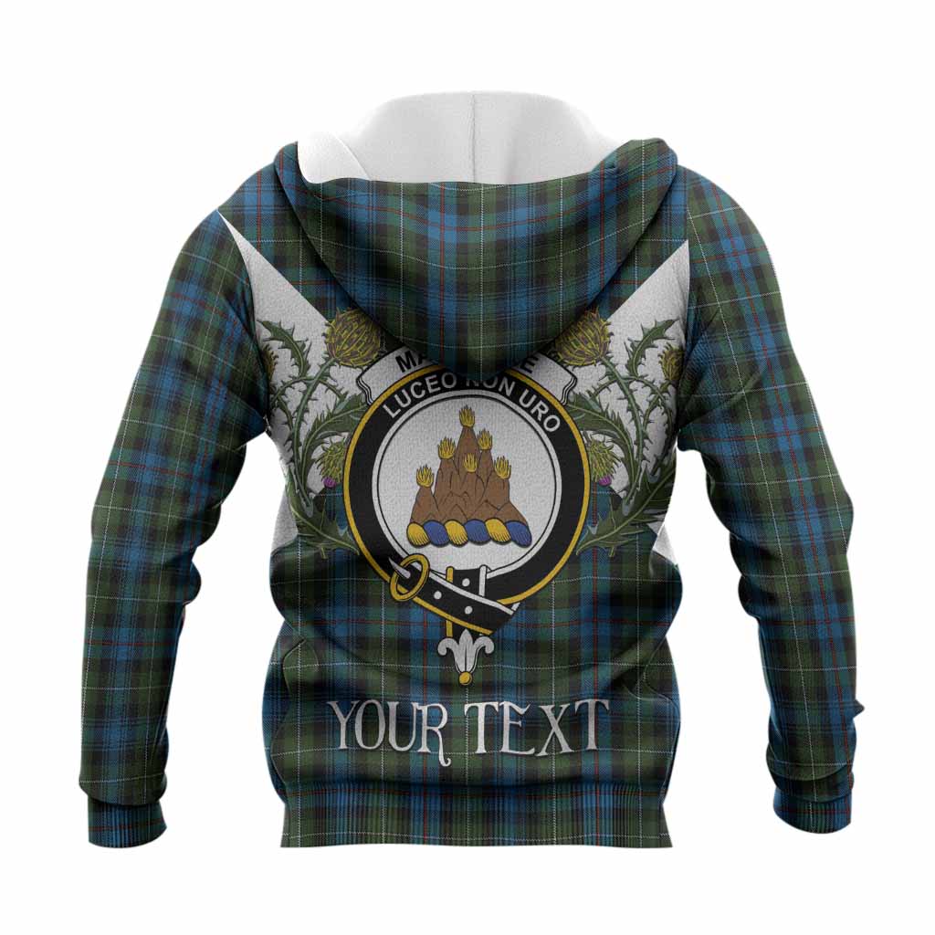 Mackenzie (Mckenzie) Tartan Family Crest Knitted Hoodie Scottish Burns Night Thistle Floral