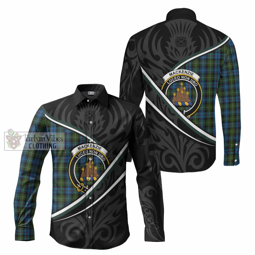 Mackenzie (Mckenzie) Tartan Family Crest Long Sleeve Button Shirts Celtic Scottish Thistle Floral - Tartan Vibes Clothing