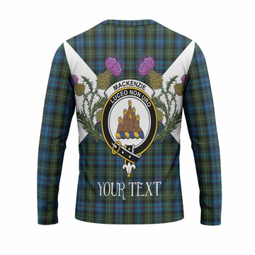 Mackenzie (Mckenzie) Tartan Family Crest Long Sleeve T-Shirt Scottish Burns Night Thistle Floral