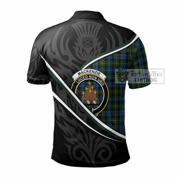 Mackenzie (Mckenzie) Tartan Family Crest Polo Shirt Celtic Scottish Thistle Floral
