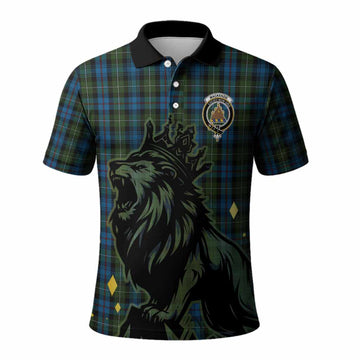 Mackenzie (Mckenzie) Tartan Family Crest Polo Shirt Crowned Lion Roaring