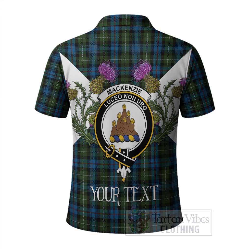 Mackenzie (Mckenzie) Tartan Family Crest Polo Shirt Scottish Burns Night Thistle Floral