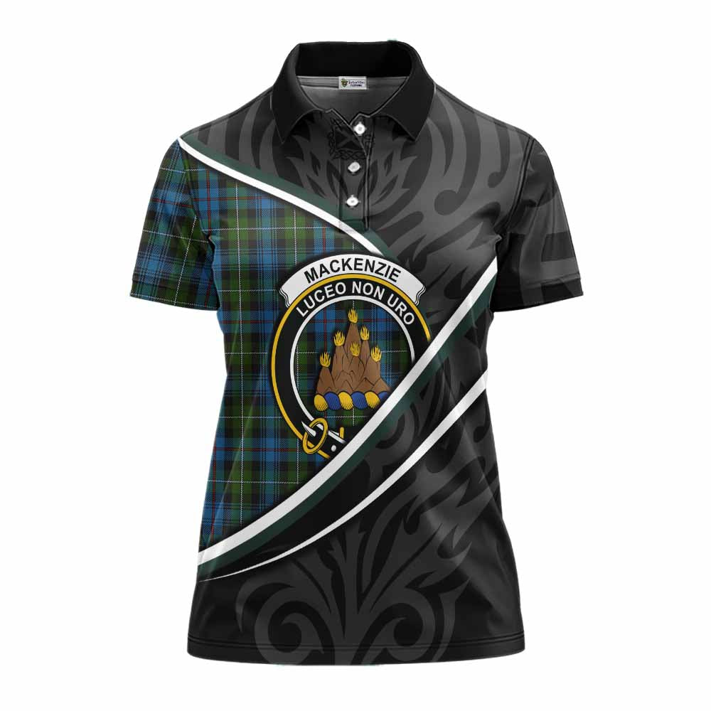 Mackenzie (Mckenzie) Tartan Family Crest Women's Polo Shirt Celtic Scottish Thistle Floral - Tartan Vibes Clothing