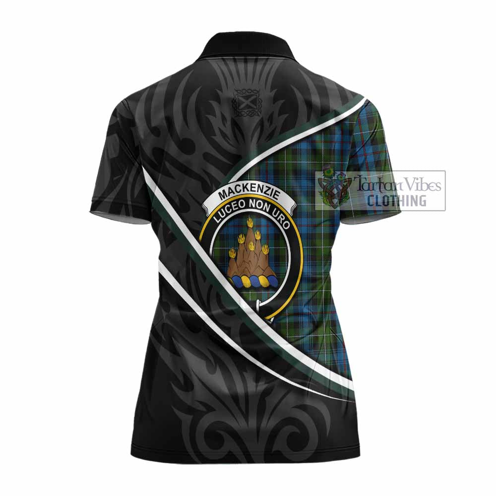 Mackenzie (Mckenzie) Tartan Family Crest Women's Polo Shirt Celtic Scottish Thistle Floral - Tartan Vibes Clothing
