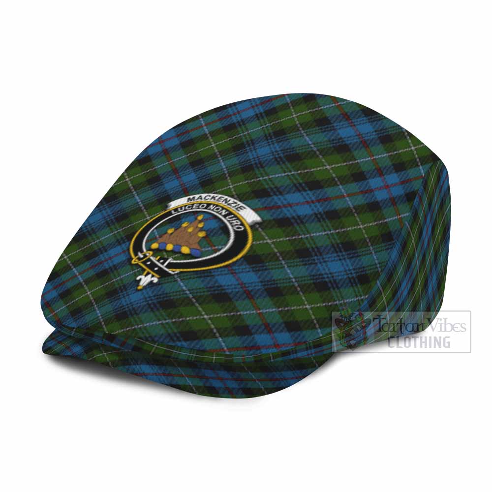 Mackenzie (Mckenzie) Tartan Flat Cap, Jeff Cap Cross Style with Family Crest - Tartan Vibes Clothing