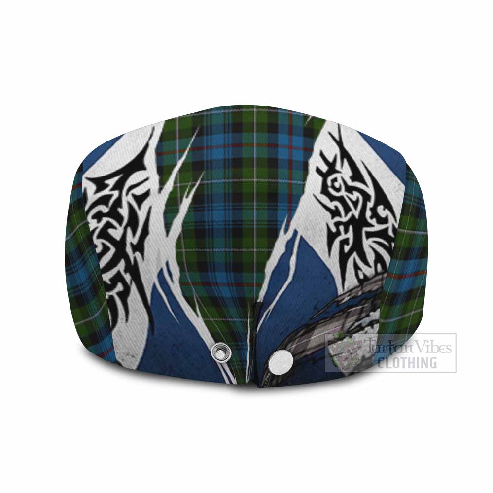 Mackenzie (Mckenzie) Tartan Flat Cap, Jeff Cap Scotland Flag Ripped Tribal Design