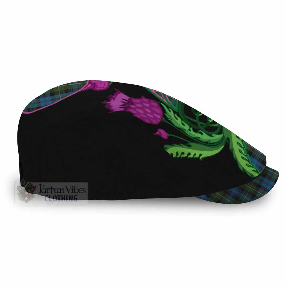 Mackenzie (Mckenzie) Tartan Flat Cap, Jeff Cap Traditional Scottish Thistle