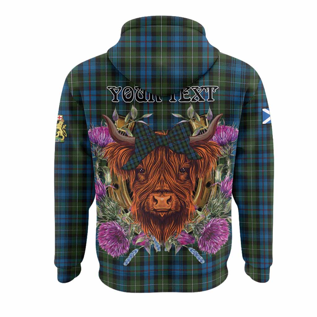 Mackenzie (Mckenzie) Tartan Hoodie Scottish Thistle Heilan Coo