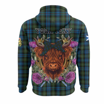 Mackenzie (Mckenzie) Tartan Hoodie Scottish Thistle Heilan Coo