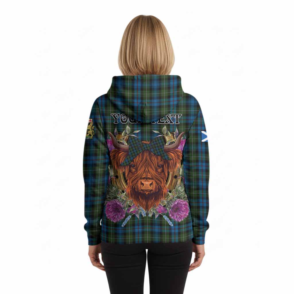 Mackenzie (Mckenzie) Tartan Hoodie Scottish Thistle Heilan Coo
