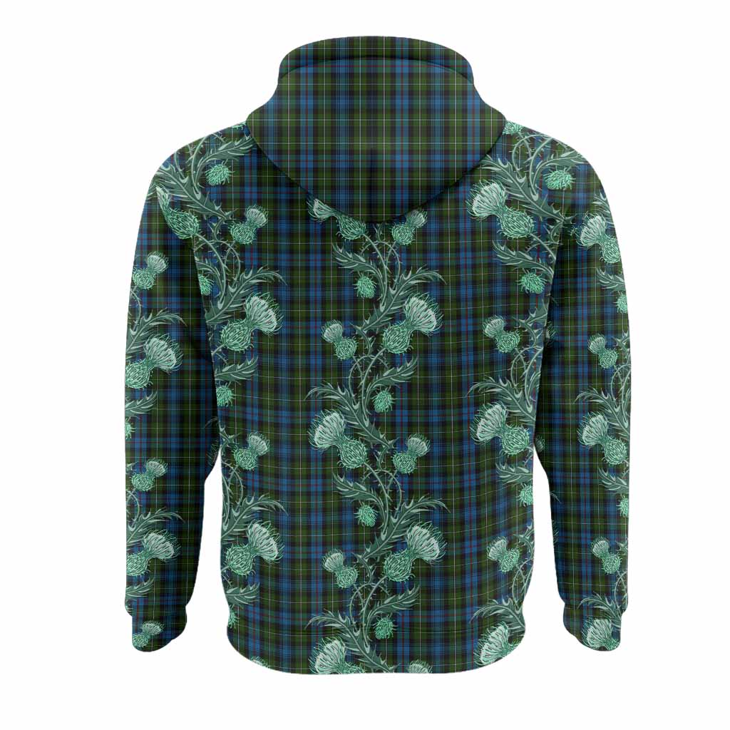 Mackenzie (Mckenzie) Tartan Hoodie Seamless Scottish Thistle Flowers