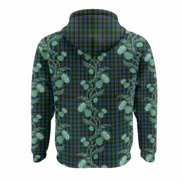 Mackenzie (Mckenzie) Tartan Hoodie Seamless Scottish Thistle Flowers