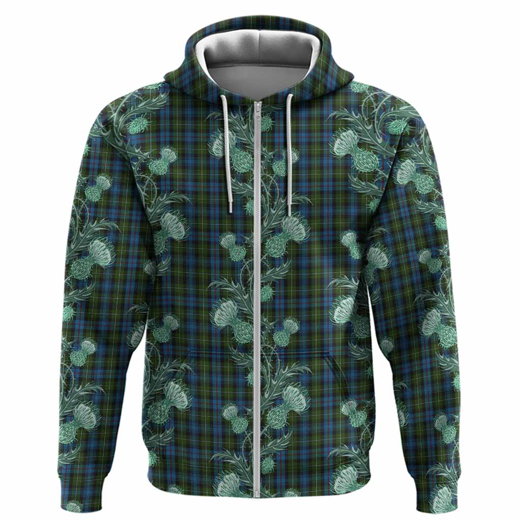Mackenzie (Mckenzie) Tartan Hoodie Seamless Scottish Thistle Flowers