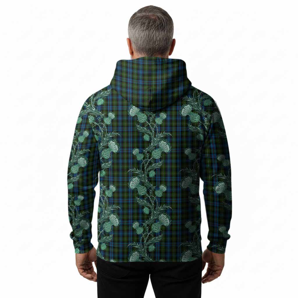 Mackenzie (Mckenzie) Tartan Hoodie Seamless Scottish Thistle Flowers