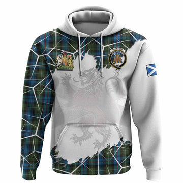 Mackenzie (Mckenzie) Tartan Hoodie with Family Crest and Lion Rampant Grunge Style