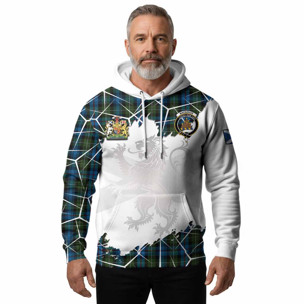 Mackenzie (Mckenzie) Tartan Hoodie with Family Crest and Lion Rampant Grunge Style