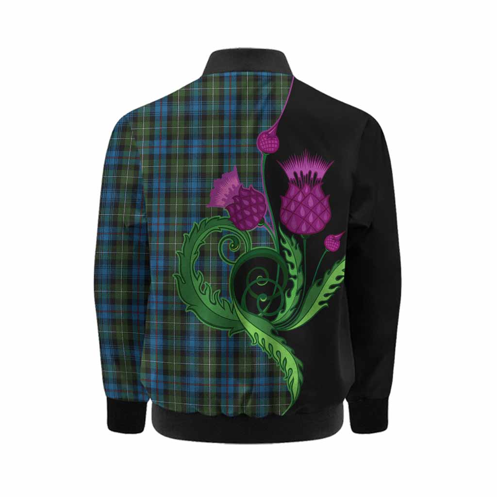 Mackenzie (Mckenzie) Tartan Kid Bomber Jacket Traditional Scottish Thistle