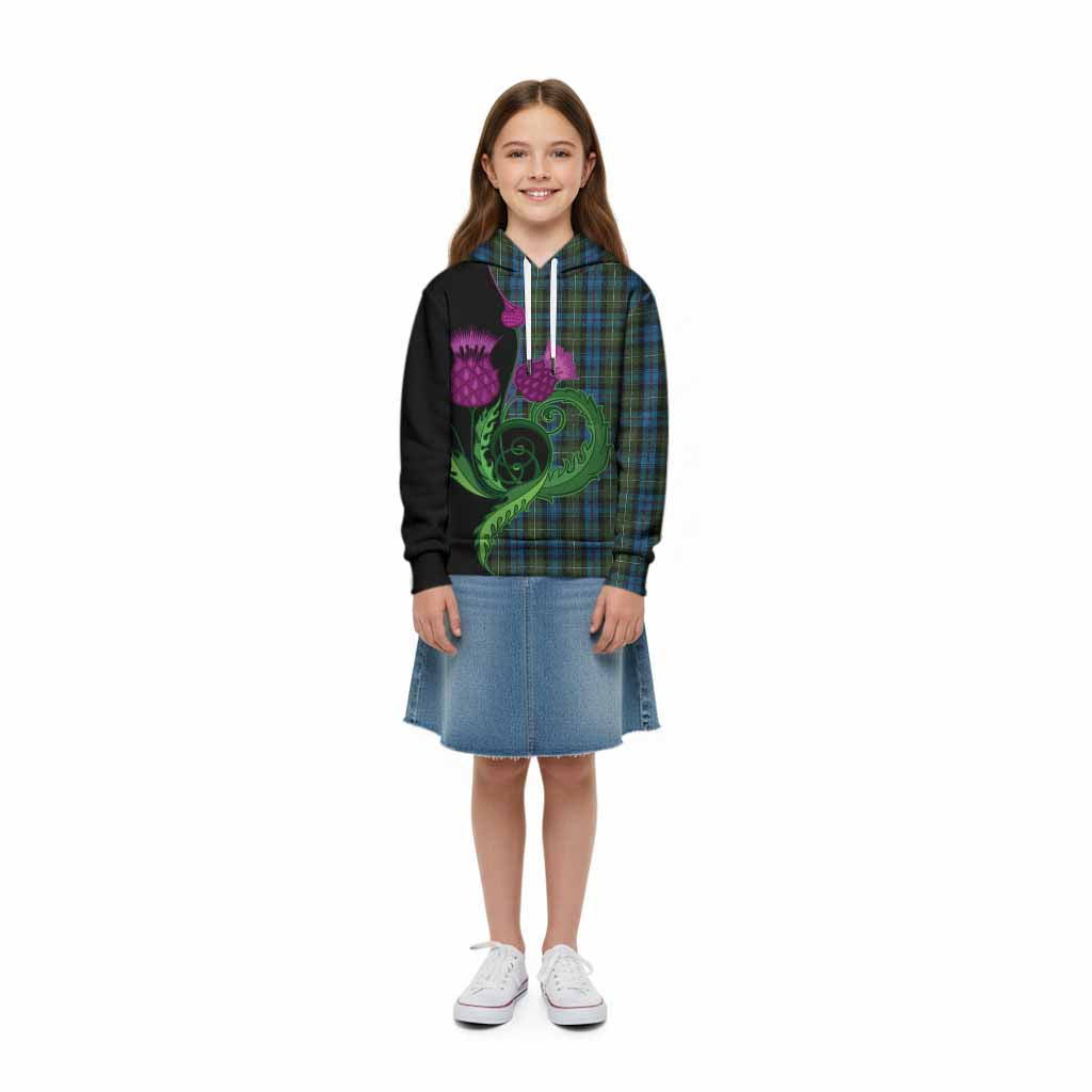 Mackenzie (Mckenzie) Tartan Kid Hoodie Traditional Scottish Thistle