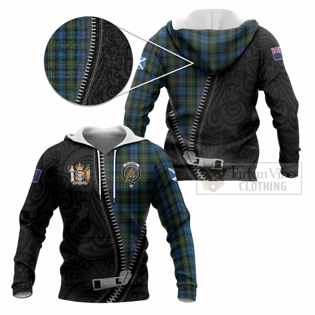 Mackenzie (Mckenzie) Tartan Knitted Hoodie New Zealand Pattern Unique Zipper Stylized