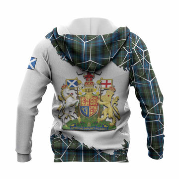 Mackenzie (Mckenzie) Tartan Knitted Hoodie with Family Crest and Lion Rampant Grunge Style