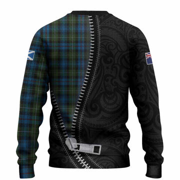Mackenzie (Mckenzie) Tartan Knitted Sweater New Zealand Pattern Unique Zipper Stylized
