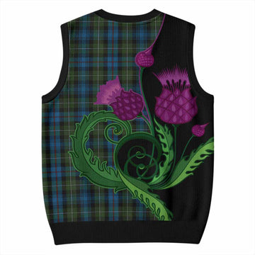 Mackenzie (Mckenzie) Tartan Knitted V-Neck Vest Traditional Scottish Thistle