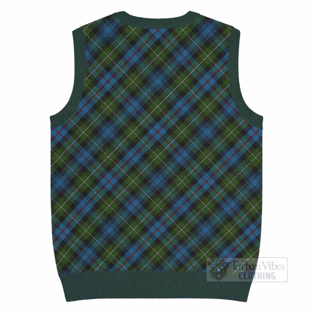 Mackenzie (Mckenzie) Tartan Knitted V-Neck Vest with Family Crest Cross Style