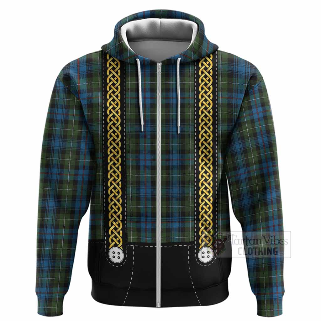 Mackenzie (Mckenzie) Tartan Lederhosen Costume Hoodie Scotland Celtic Knot Motif