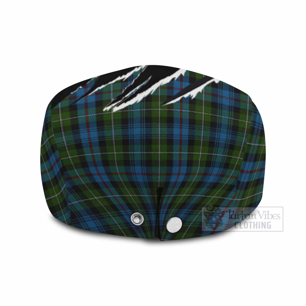 Mackenzie (Mckenzie) Tartan Loch Ness Monster Flat Cap, Jeff Cap Celtic Knot Nessie Art
