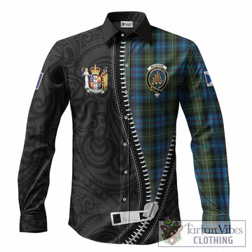 Mackenzie (Mckenzie) Tartan Long Sleeve Button Shirts New Zealand Pattern Unique Zipper Stylized