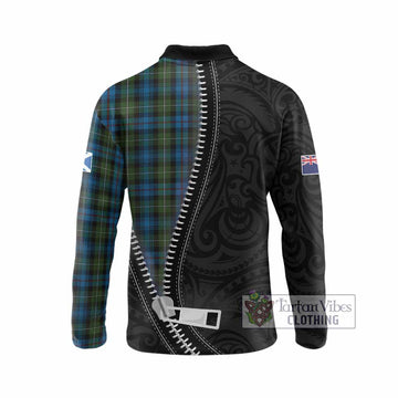 Mackenzie (Mckenzie) Tartan Long Sleeve Polo Shirt New Zealand Pattern Unique Zipper Stylized