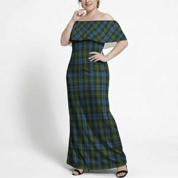 Mackenzie (Mckenzie) Tartan Off Shoulder Ruffle Maxi Dress