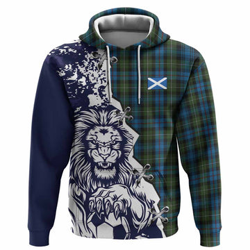 Mackenzie (Mckenzie) Tartan Scottish Hoodie Angry Lion With Soccer Ball Style