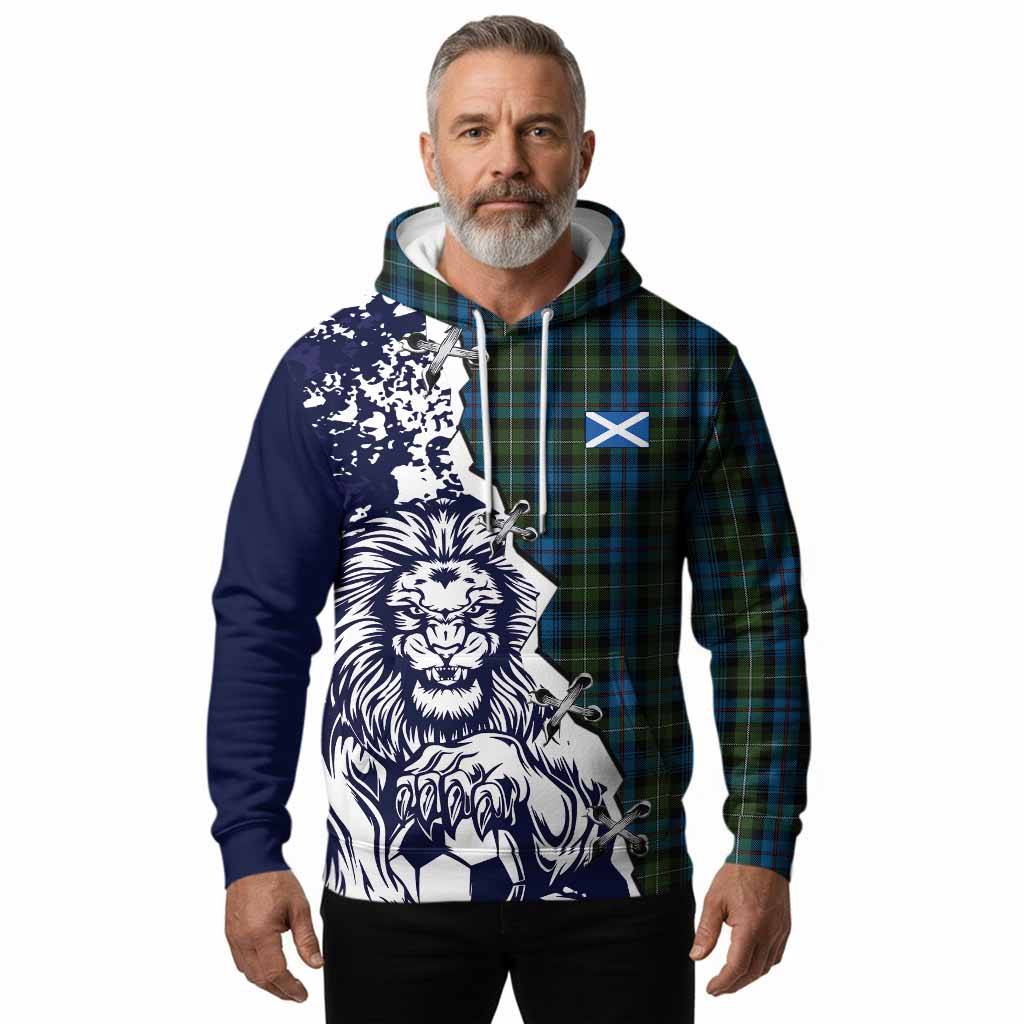 Mackenzie (Mckenzie) Tartan Scottish Hoodie Angry Lion With Soccer Ball Style