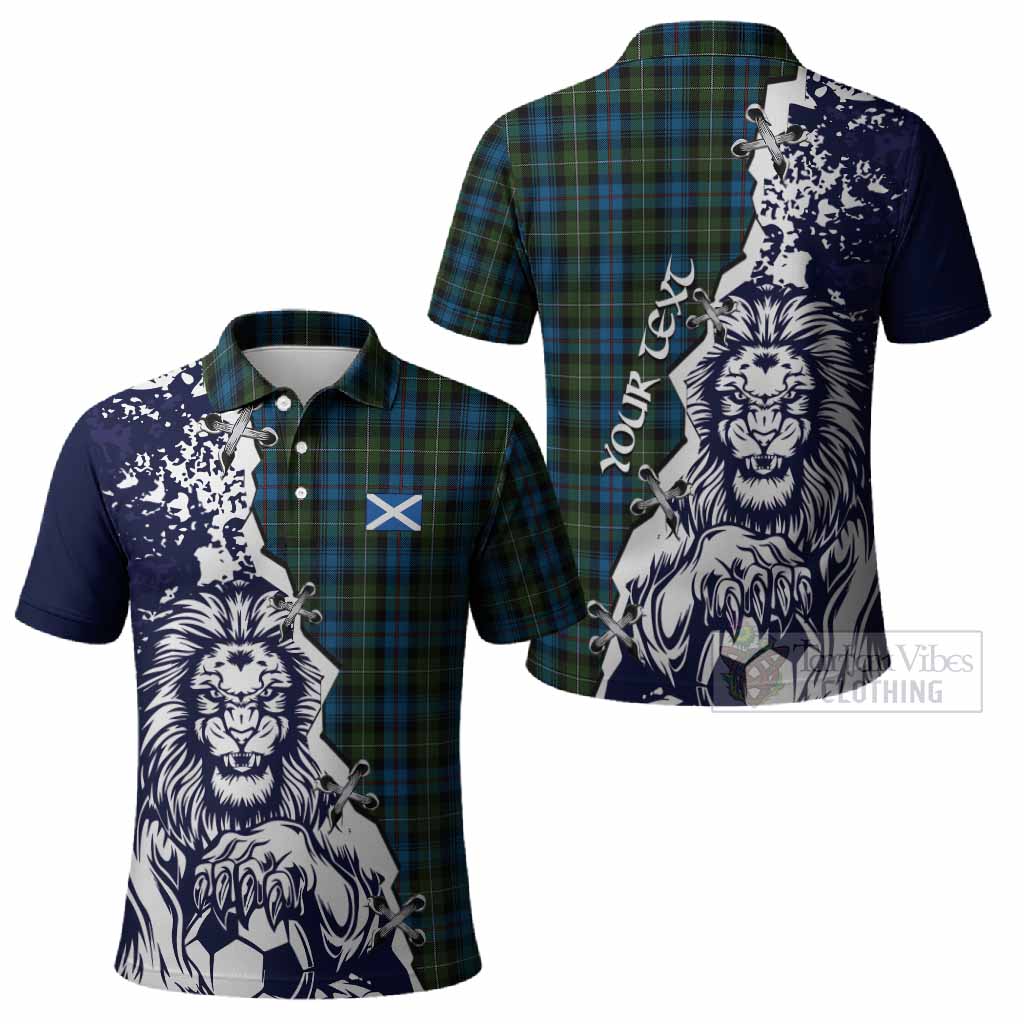 Mackenzie (Mckenzie) Tartan Scottish Polo Shirt Angry Lion With Soccer Ball Style