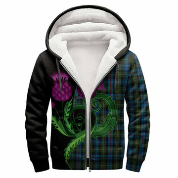 Mackenzie (Mckenzie) Tartan Sherpa Hoodie Traditional Scottish Thistle