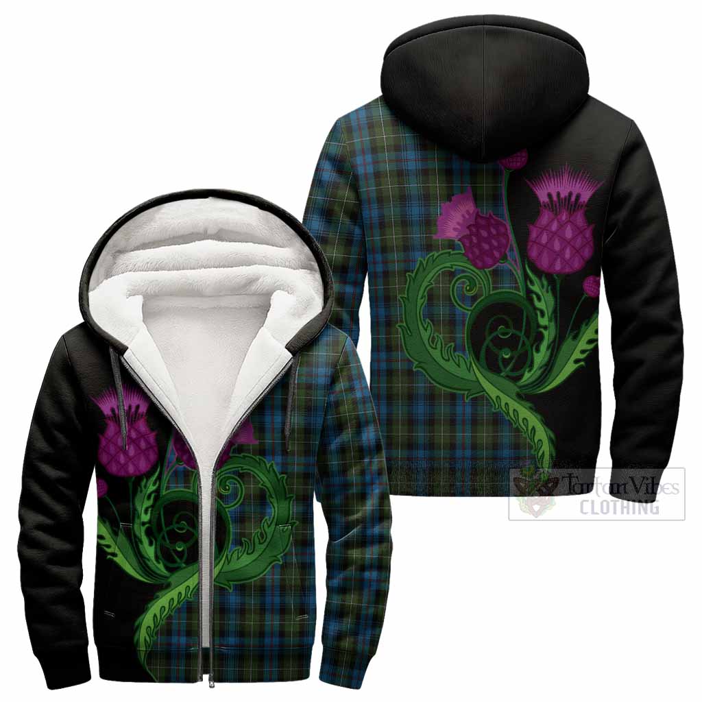 Mackenzie (Mckenzie) Tartan Sherpa Hoodie Traditional Scottish Thistle