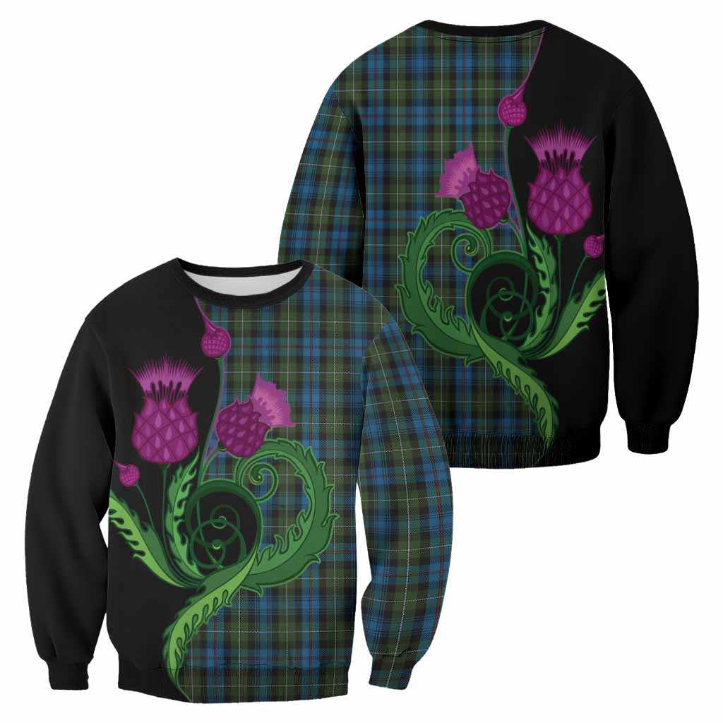 Mackenzie (Mckenzie) Tartan Sweatshirt Traditional Scottish Thistle