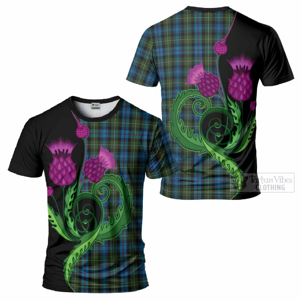Mackenzie (Mckenzie) Tartan T-Shirt Traditional Scottish Thistle