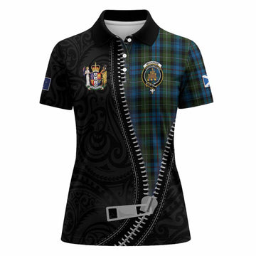 Mackenzie (Mckenzie) Tartan Women Polo Shirt New Zealand Pattern Unique Zipper Stylized