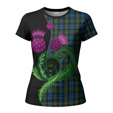 Mackenzie (Mckenzie) Tartan Women T shirt Traditional Scottish Thistle