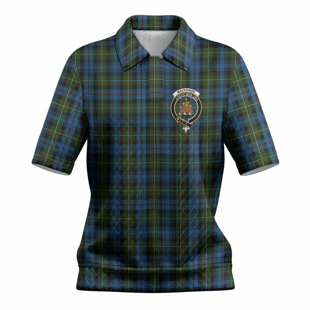 Mackenzie (Mckenzie) Tartan Women’s Polo Sweater Top with Family Crest