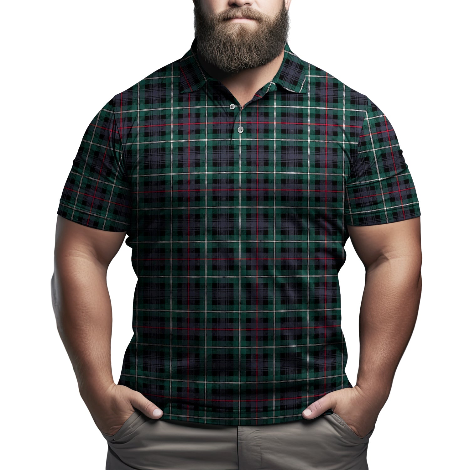 MacKenzie Modern Tartan Mens Polo Shirt - Tartanvibesclothing