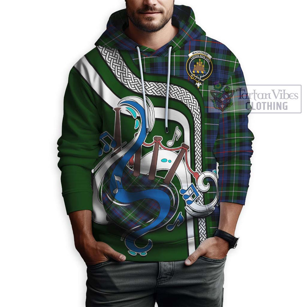 Tartan Vibes Clothing Mackenzie Modern #2 Tartan Hoodie with Epic Bagpipe Style