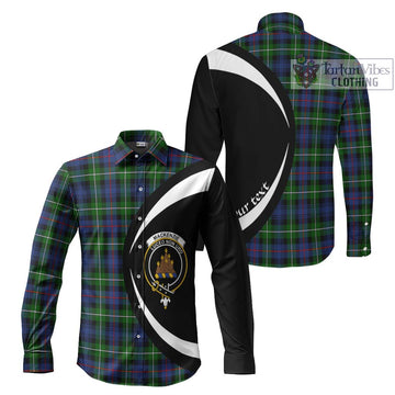 Tartan Vibes Clothing Mackenzie Modern #2 Tartan Long Sleeve Button Up with Family Crest Circle Style