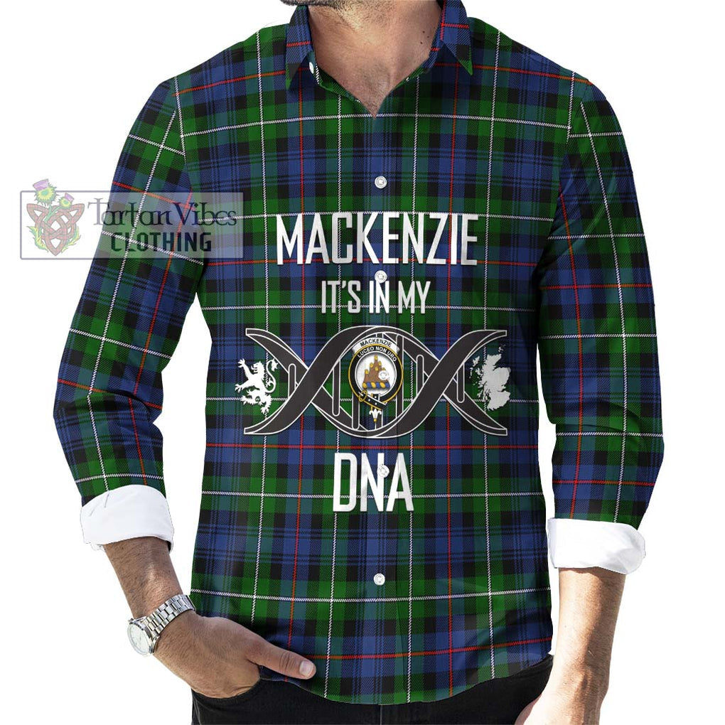 Tartan Vibes Clothing Mackenzie Modern #2 Tartan Long Sleeve Button Shirt with Family Crest DNA In Me Style